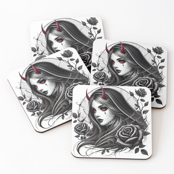 Item preview, Gothic Demon Nun – Dark Aesthetic Roses Art designed and sold by Artistica1234.