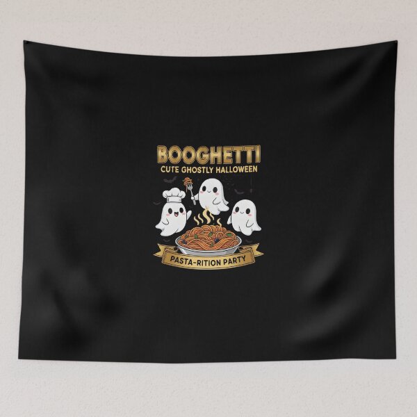 Item preview, PASTA-RITION PARTY! Booghetti Cute Ghost Halloween Feast Graphic designed and sold by DMNindustries.