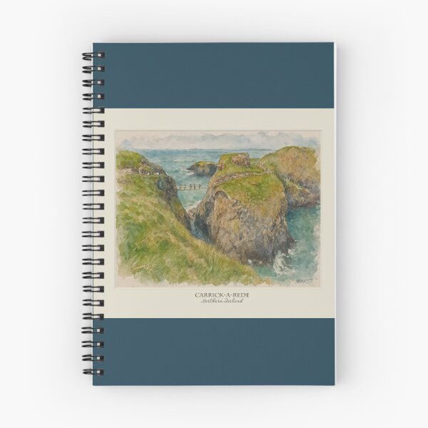 Item preview, watercolor with a view Carrick-a-Rede, Northern Ireland, designed and sold by miro-bob-design.