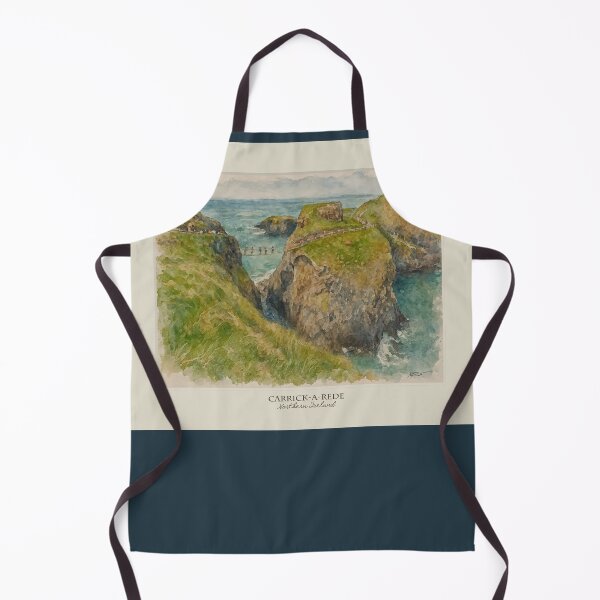 Item preview, watercolor with a view Carrick-a-Rede, Northern Ireland, designed and sold by miro-bob-design.