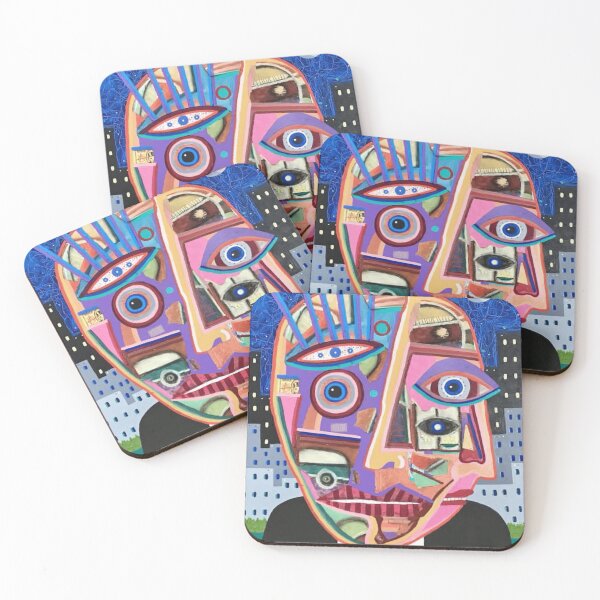 Item preview, Fragmented Face Under Moonlit City Sky designed and sold by Ellinasmouk.