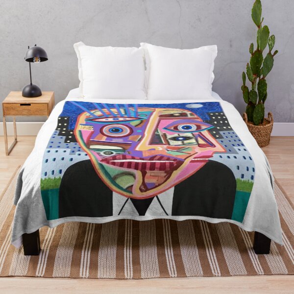 Item preview, Fragmented Face Under Moonlit City Sky designed and sold by Ellinasmouk.