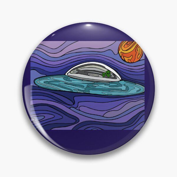 Item preview, We’re Here! Alien spacecraft in flight designed and sold by WendyBialek Designs.