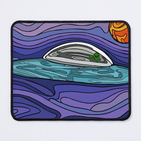 Item preview, We’re Here! Alien spacecraft in flight designed and sold by WendyBialek Designs.