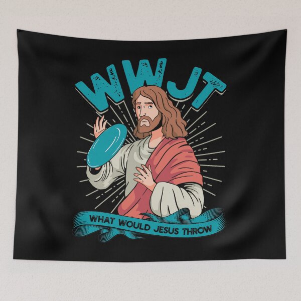 Item preview, WWJT What would Jesus throw - Frisbee disc golf sport 	1	 designed and sold by blaastitpa.