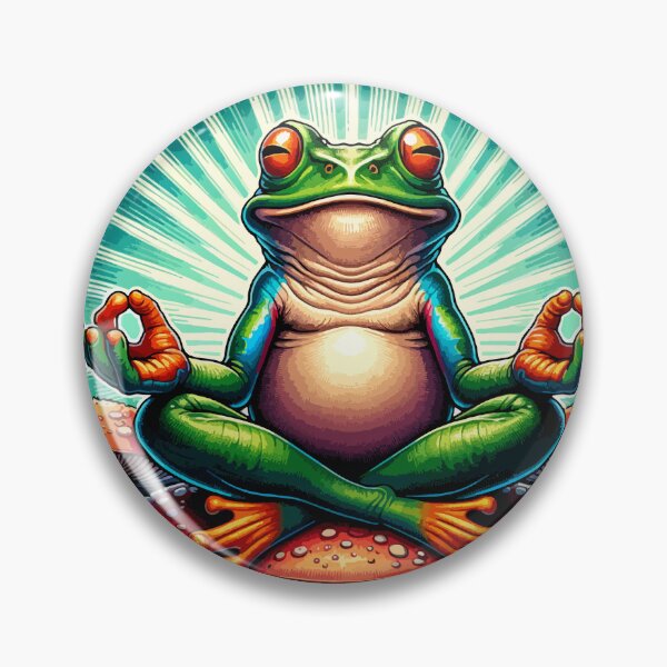 Item preview, Zen Frog on Mushroom Yoga Design – Cute Meditating Frog Nature Artwork designed and sold by Graphic Botique.