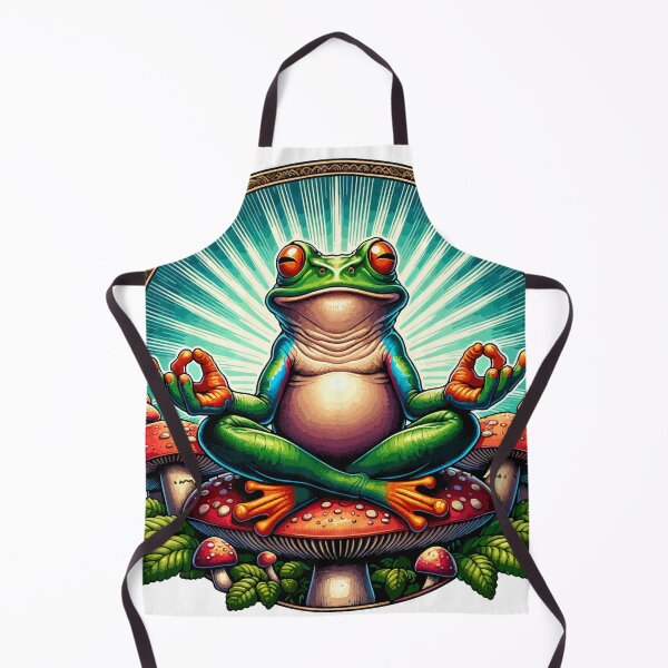 Item preview, Zen Frog on Mushroom Yoga Design – Cute Meditating Frog Nature Artwork designed and sold by Graphic Botique.