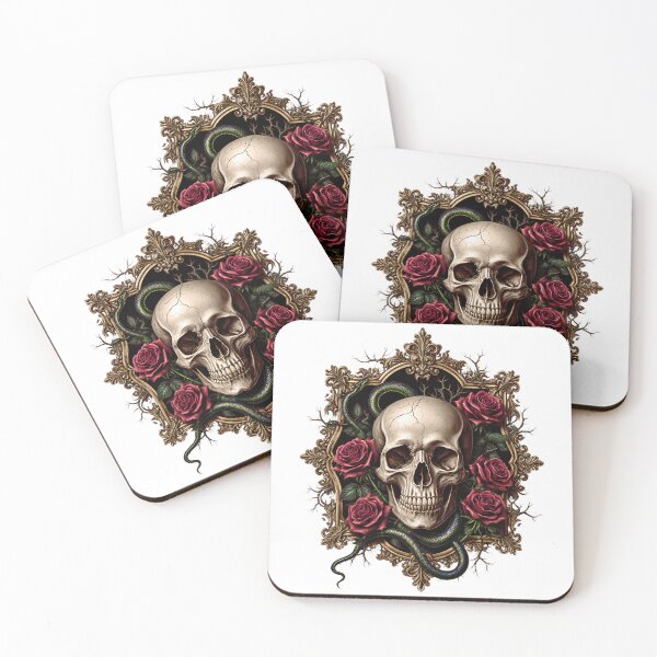 Item preview, Skull with Snakes and Roses designed and sold by MKFashionLab.
