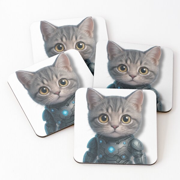 Item preview, Cyber Warrior Cat – Futuristic Armor Kitten designed and sold by D-T-Official.