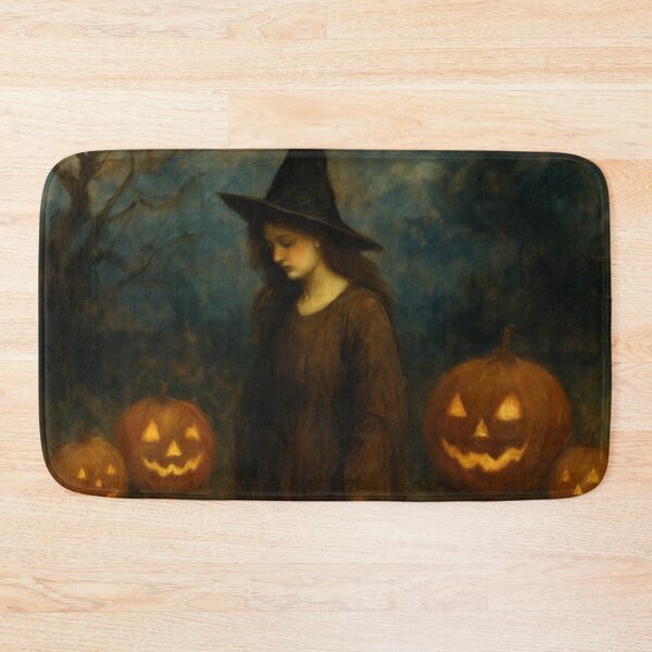 Item preview,  Lonely Witch Among Glowing Jack O’Lanterns Jigsaw designed and sold by ArtComixHaven.