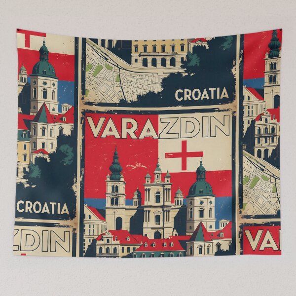 Item preview, Varazdin Croatia 1950s Vintage Travel Tourism designed and sold by TravelersGems.