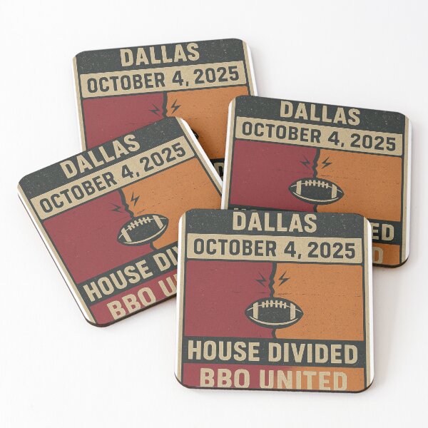 Item preview, House Divided, BBQ United – Dallas 2025 Retro Scoreboard Rivalry Tee designed and sold by VandalMuse.