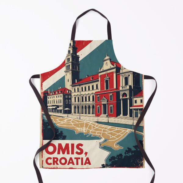 Item preview, Omis Croatia 1950s Vintage Travel Tourism designed and sold by TravelersGems.