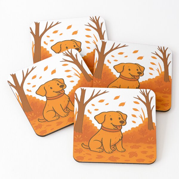 Item preview, Cute Dog in Autumn Forest Cartoon Design designed and sold by MiLaKK.