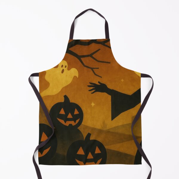 Item preview, Witch and Ghost Retro Halloween Silhouette Scene Jigsaw designed and sold by ArtComixHaven.