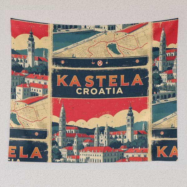 Item preview, Kastela Croatia 1950s Vintage Travel Tourism designed and sold by TravelersGems.