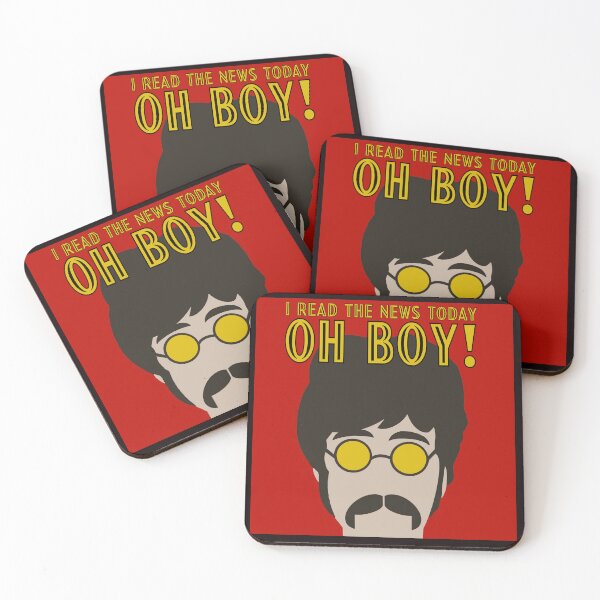 Item preview, “I read the news today - Oh Boy!” John Lennon Pepper moustache lyric cartoon designed and sold by Kludoman.