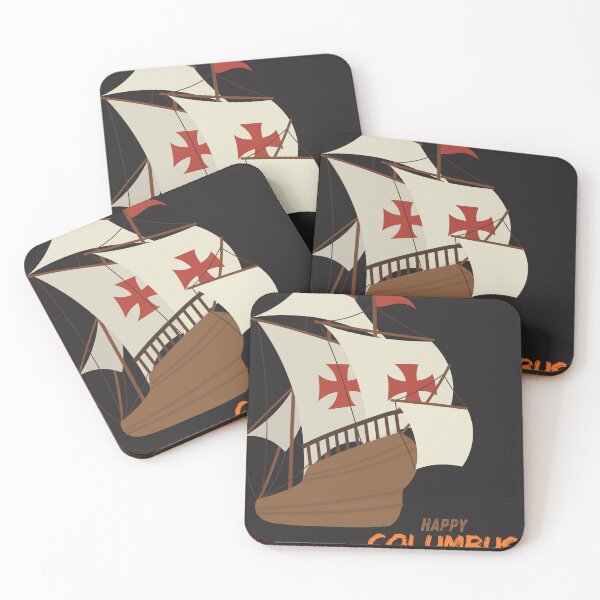 Item preview, “Happy Columbus Day – Vintage Sailing Ship Illustration Design” designed and sold by trendplusco.