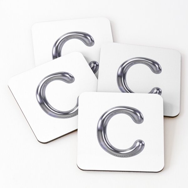 Item preview, Letter C – 3D Liquid Chrome Tinsel Monogram Design designed and sold by uncoXab.