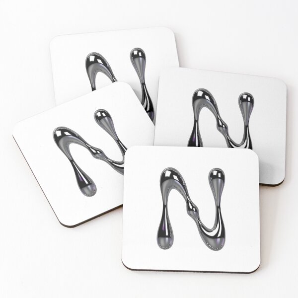 Item preview, Letter N – 3D Liquid Chrome Tinsel Monogram Design designed and sold by uncoXab.