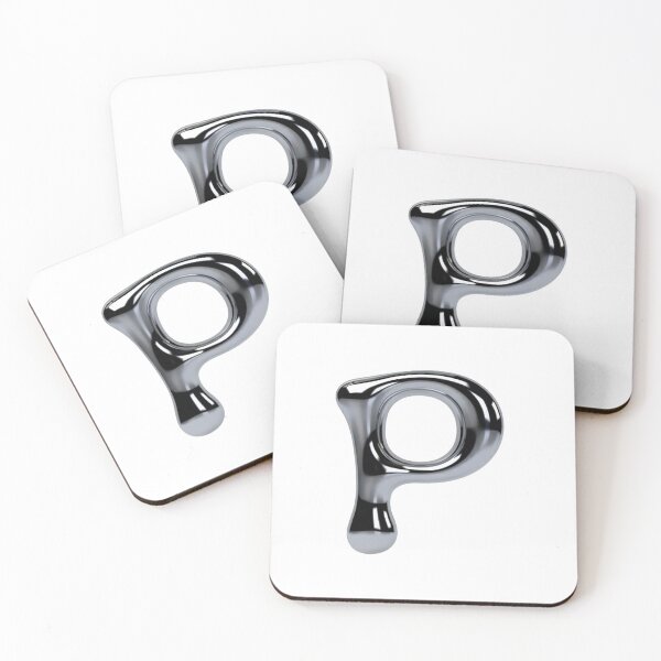 Item preview, Letter P – 3D Liquid Chrome Tinsel Monogram Design designed and sold by uncoXab.