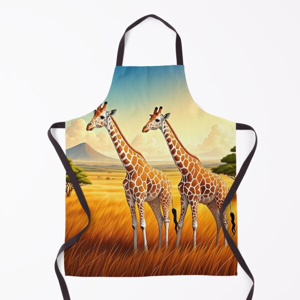 Item preview, "Grace of the Savannah – Majestic Giraffes at Sunset" designed and sold by PawPrintedArt.