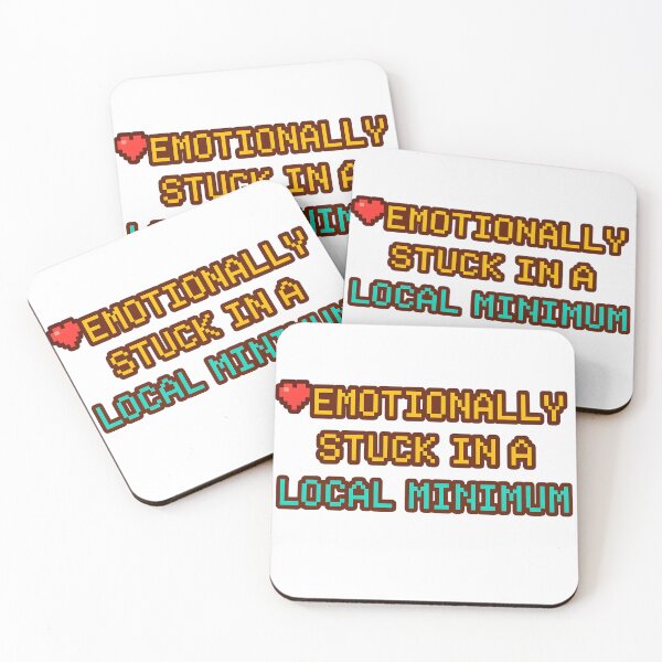Item preview, Emotionally stuck in a local minimum – Colored Pixel Art Deep Learning Meme designed and sold by Nerd Romance Café.