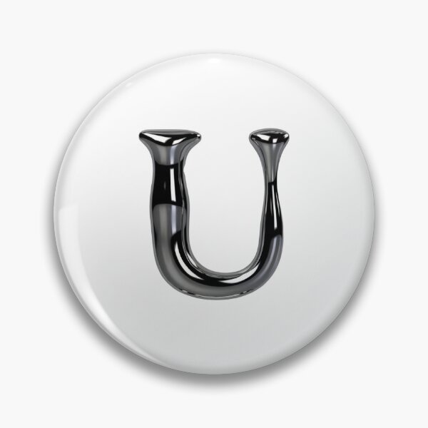 Item preview, Letter U – 3D Liquid Chrome Tinsel Monogram Design designed and sold by uncoXab.