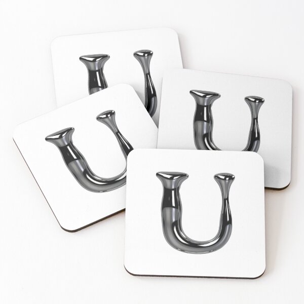 Item preview, Letter U – 3D Liquid Chrome Tinsel Monogram Design designed and sold by uncoXab.