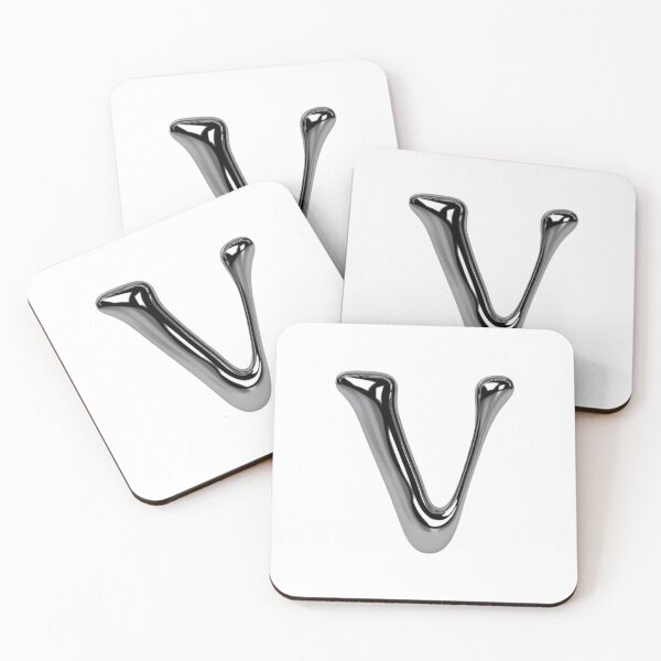 Item preview, Letter V – 3D Liquid Chrome Tinsel Monogram Design designed and sold by uncoXab.