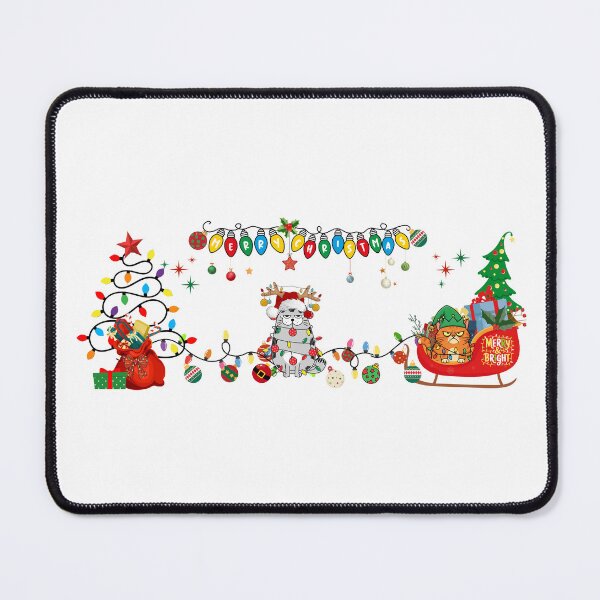Item preview, Two cats, one tangled light show, one tiny Grinch on a sled—holiday chaos with a cause. designed and sold by clickandmagic.