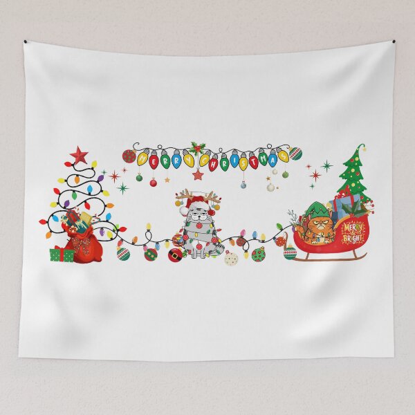 Item preview, Two cats, one tangled light show, one tiny Grinch on a sled—holiday chaos with a cause. designed and sold by clickandmagic.