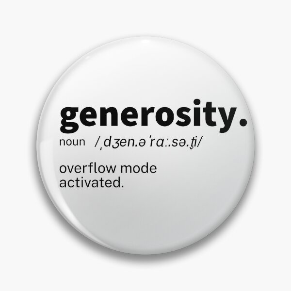 Artikelvorschau, Großzügigkeit Definition Inspirierend entworfen und verkauft von IronWords.