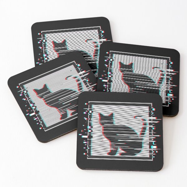 Item preview, Glitch Cat – Digital Distortion Art designed and sold by BikeRelaxStudio.