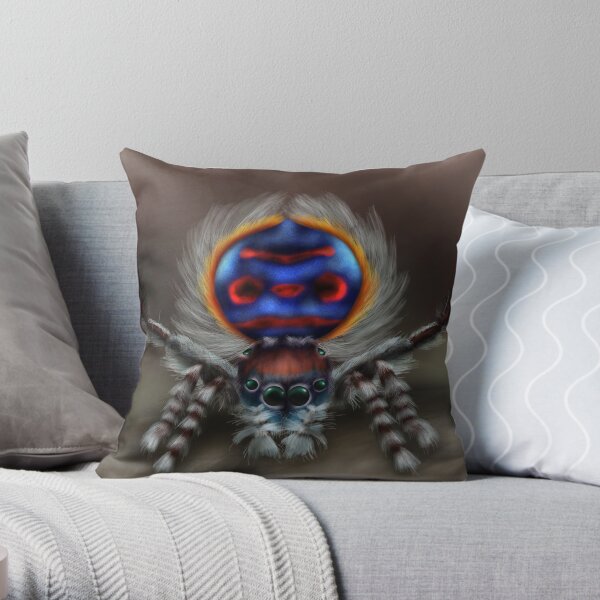 Peacock Spider Throw Pillow