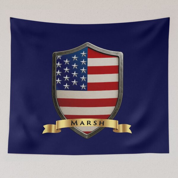 Artikelvorschau, Marsh Family USA Schild, Stars & Stripes Pride Crest entworfen und verkauft von Highlandkings.