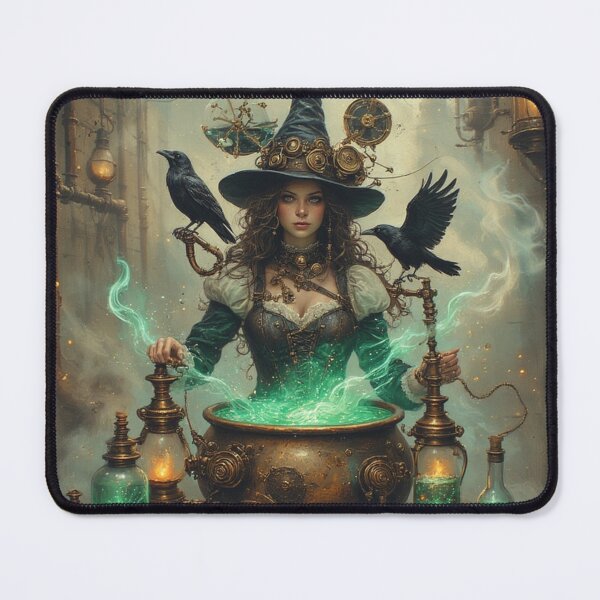 Item preview, Steampunk Witch's Mechanical Masquerade: Victorian Halloween Art designed and sold by Eden Underground Radio (Official Merch).