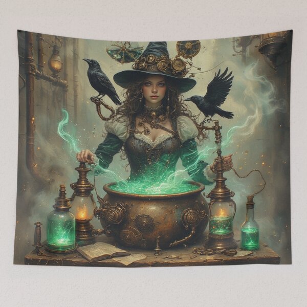Item preview, Steampunk Witch's Mechanical Masquerade: Victorian Halloween Art designed and sold by Eden Underground Radio (Official Merch).