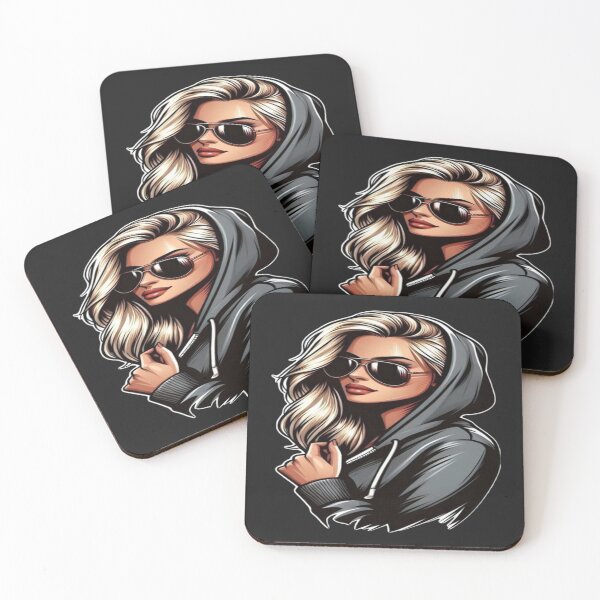 Item preview, Cool Blonde Girl Hoodie Sunglasses Art designed and sold by Pixel-2-Wears.