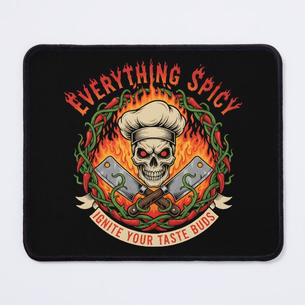 Item preview, Ignite Your Taste Buds - Everything Spicy Chef Skull Fire Graphic designed and sold by DMNindustries.