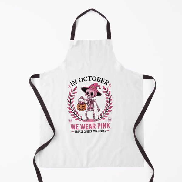 Item preview, Spooky Skeleton In October We Wear Pink – Breast Cancer Awareness Vibes designed and sold by ArtByKatti.