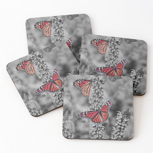 Item preview, Vibrant Monarchs in Monochrome – Digital Nature Art designed and sold by s.art.creations.studio.