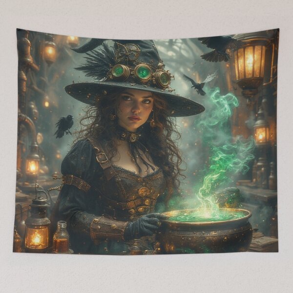 Item preview, Steampunk Witch's Celestial Engine: Victorian Halloween Art designed and sold by Eden Underground Radio (Official Merch).