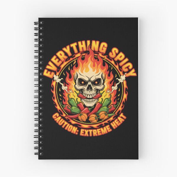 Item preview, Caution: Extreme Heat - Everything Spicy Skull & Chili Graphic designed and sold by DMNindustries.