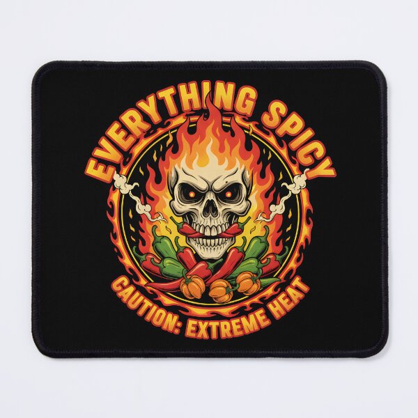Item preview, Caution: Extreme Heat - Everything Spicy Skull & Chili Graphic designed and sold by DMNindustries.