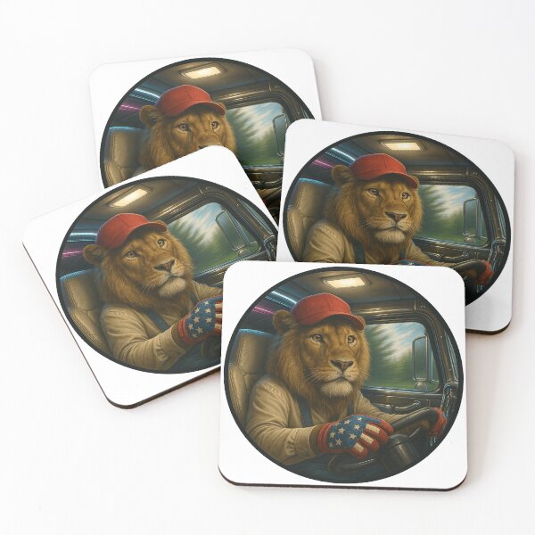 Item preview, Lion Truck Driver with American Flag Gloves designed and sold by Zouky.art.