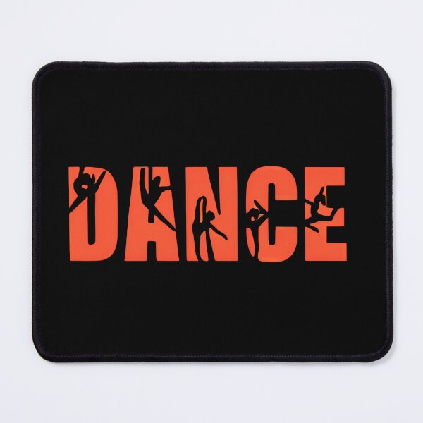 Item preview, DANCE Typography with Dancer Silhouettes — Orange and Black Dance Team Graphic designed and sold by Colorful-Garden.