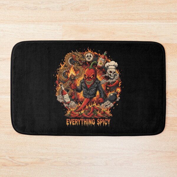 Item preview, "Liquid Hell" - Everything Spicy Biker Chili Chef Skull Inferno Graphic designed and sold by DMNindustries.