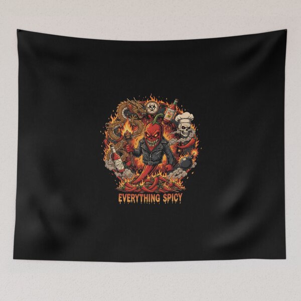 Item preview, "Liquid Hell" - Everything Spicy Biker Chili Chef Skull Inferno Graphic designed and sold by DMNindustries.