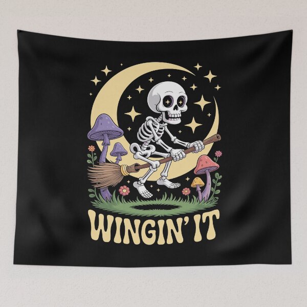 Item preview, Fly By Night: declares this charming Halloween illustration!  designed and sold by Grang Art Artistic Designs.